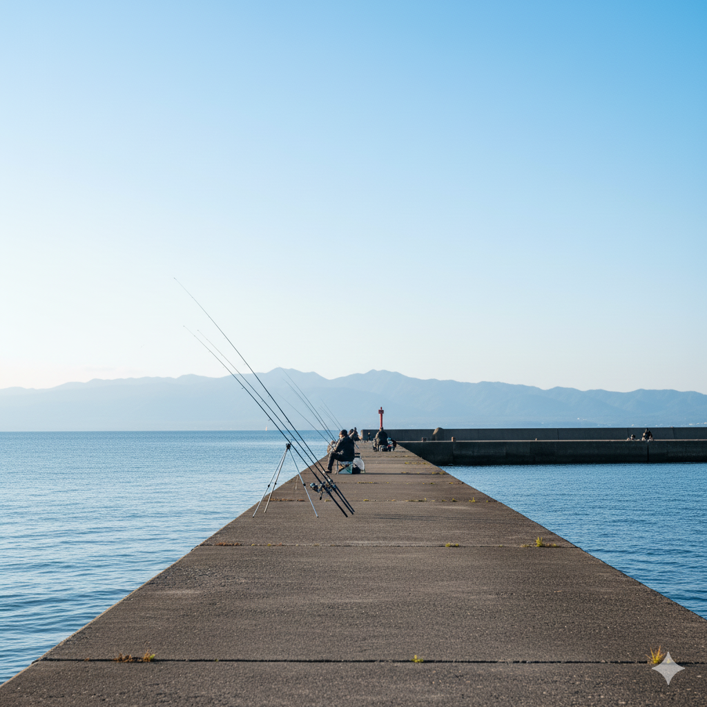 釧路の海と釣りの風景