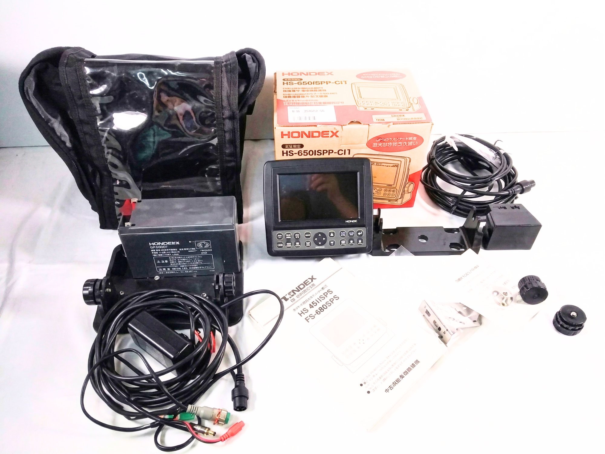 HONDEX カラー液晶プロッター魚探 HE-601GP 12119+おまけ 中古 パナソニック製 蓄電