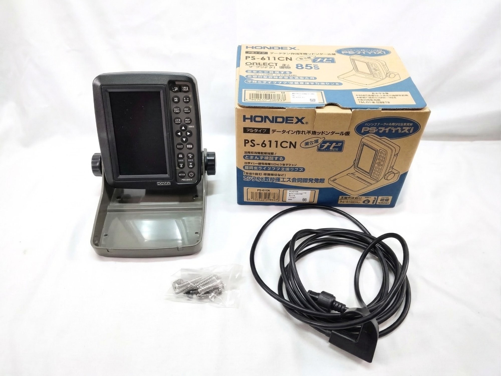 HONEX 魚探 PS-611CN 振動子・遮光フード付き 釣具 同時梱包OK 中古・使用品 ※画